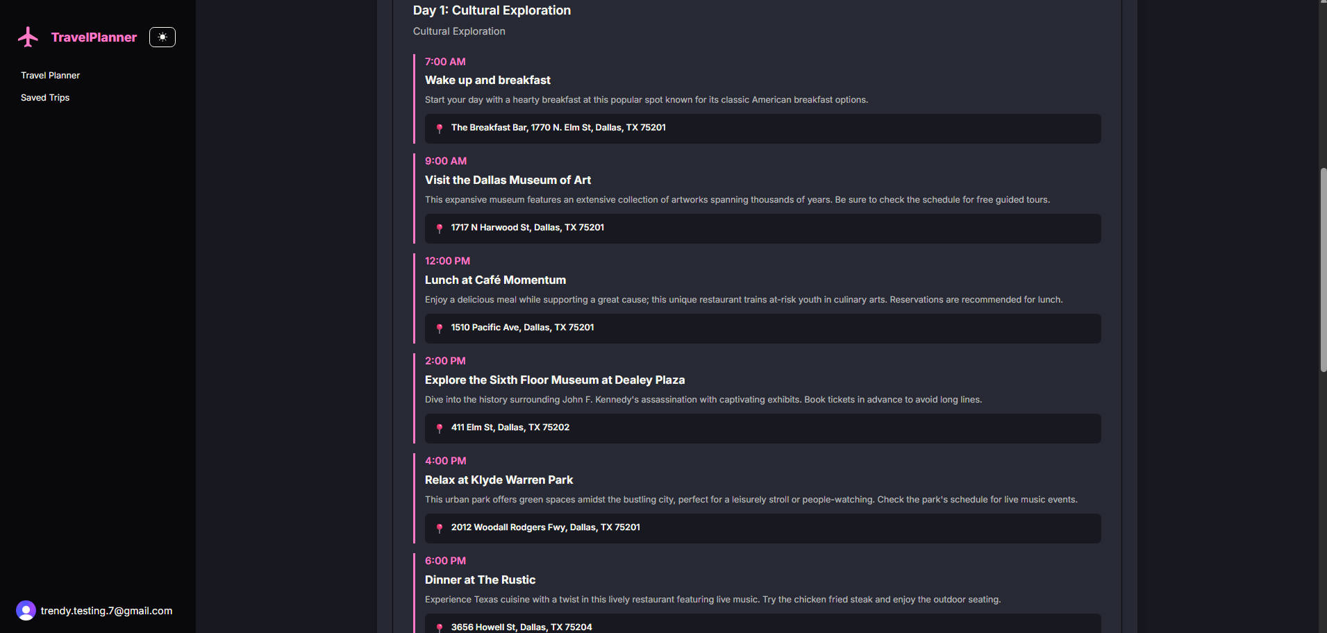 Agentic AI Travel Planner preview 3