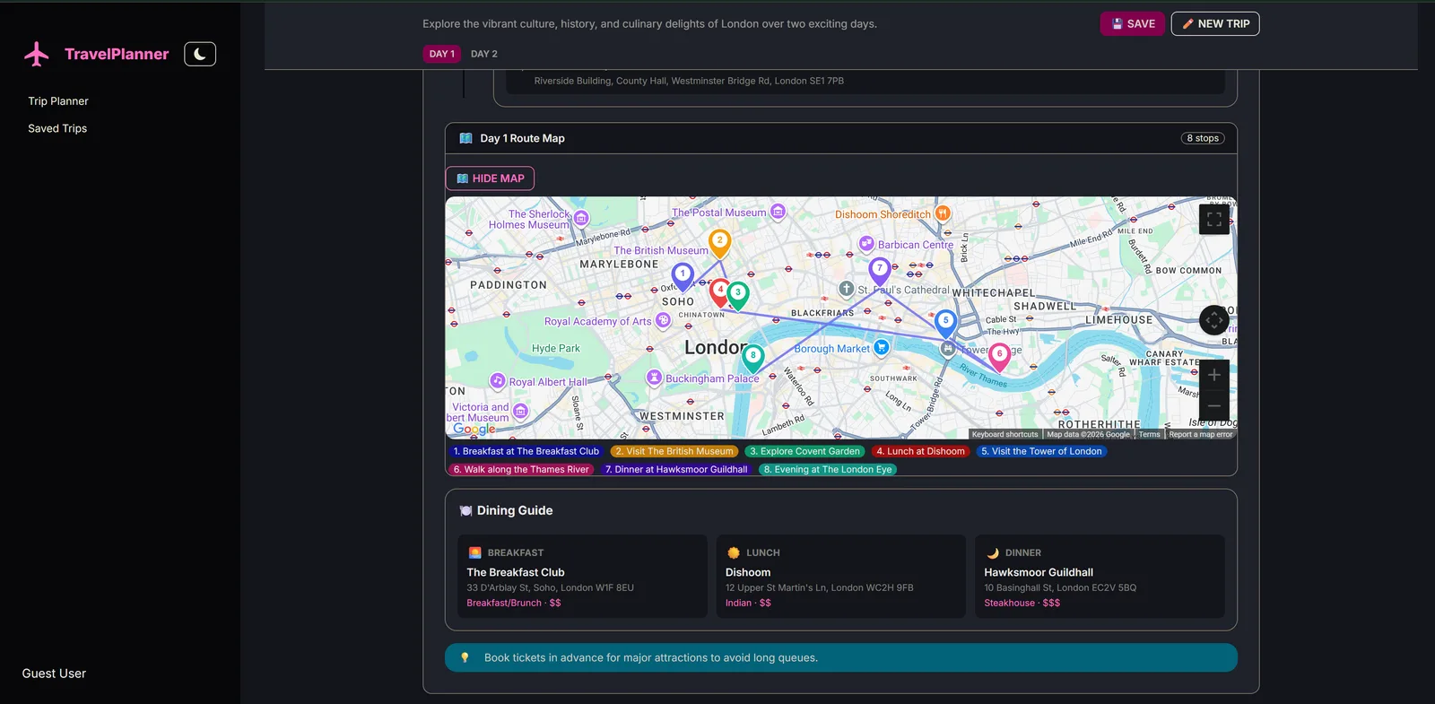 Agentic AI Travel Planner preview 4