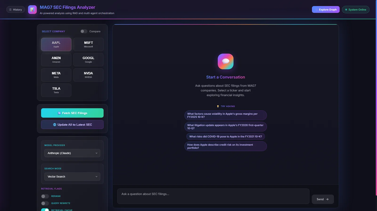 MAG7 SEC Filings Analyzer — Agentic Financial Intelligence Platform preview 1
