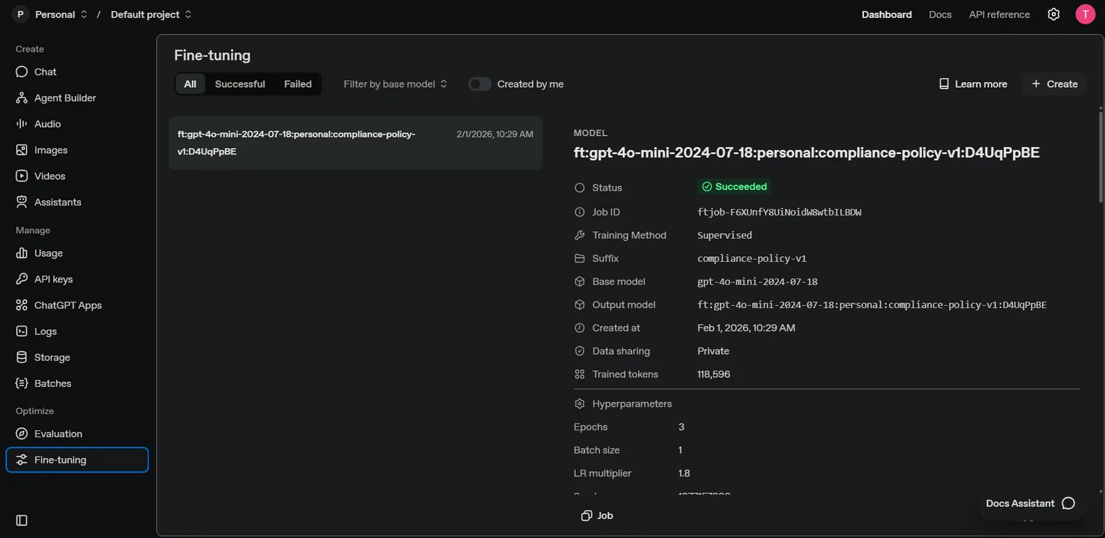 GPT-4 Fine-Tuning — Enterprise Policy Compliance AI preview 3