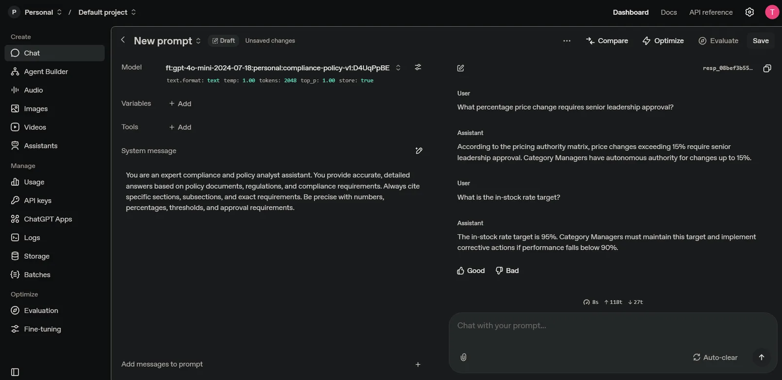 GPT-4 Fine-Tuning — Enterprise Policy Compliance AI preview 4