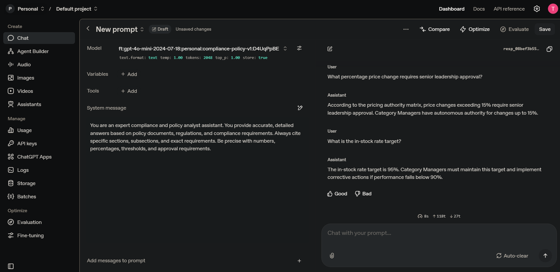 GPT-4 Fine-Tuning — Enterprise Policy Compliance AI preview 4