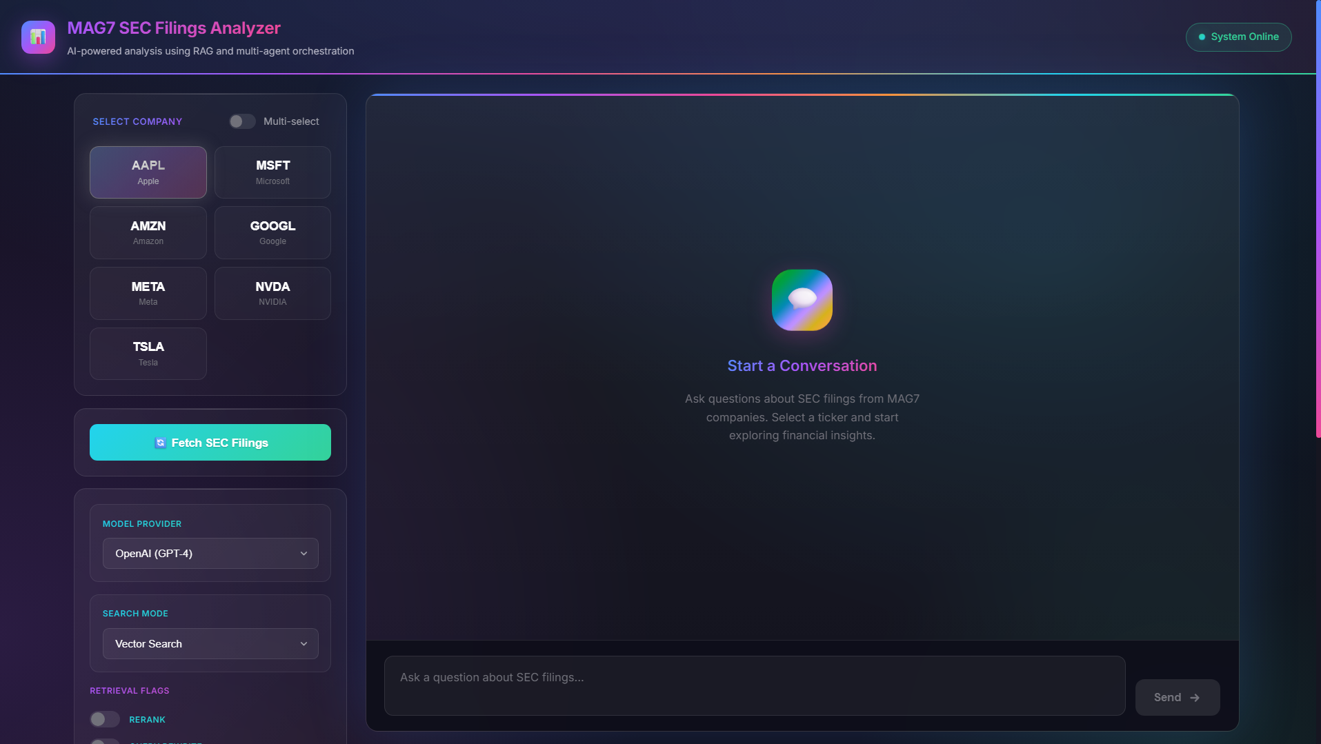 MAG7 SEC Filings Analyzer — Agentic Financial Intelligence Platform preview 1