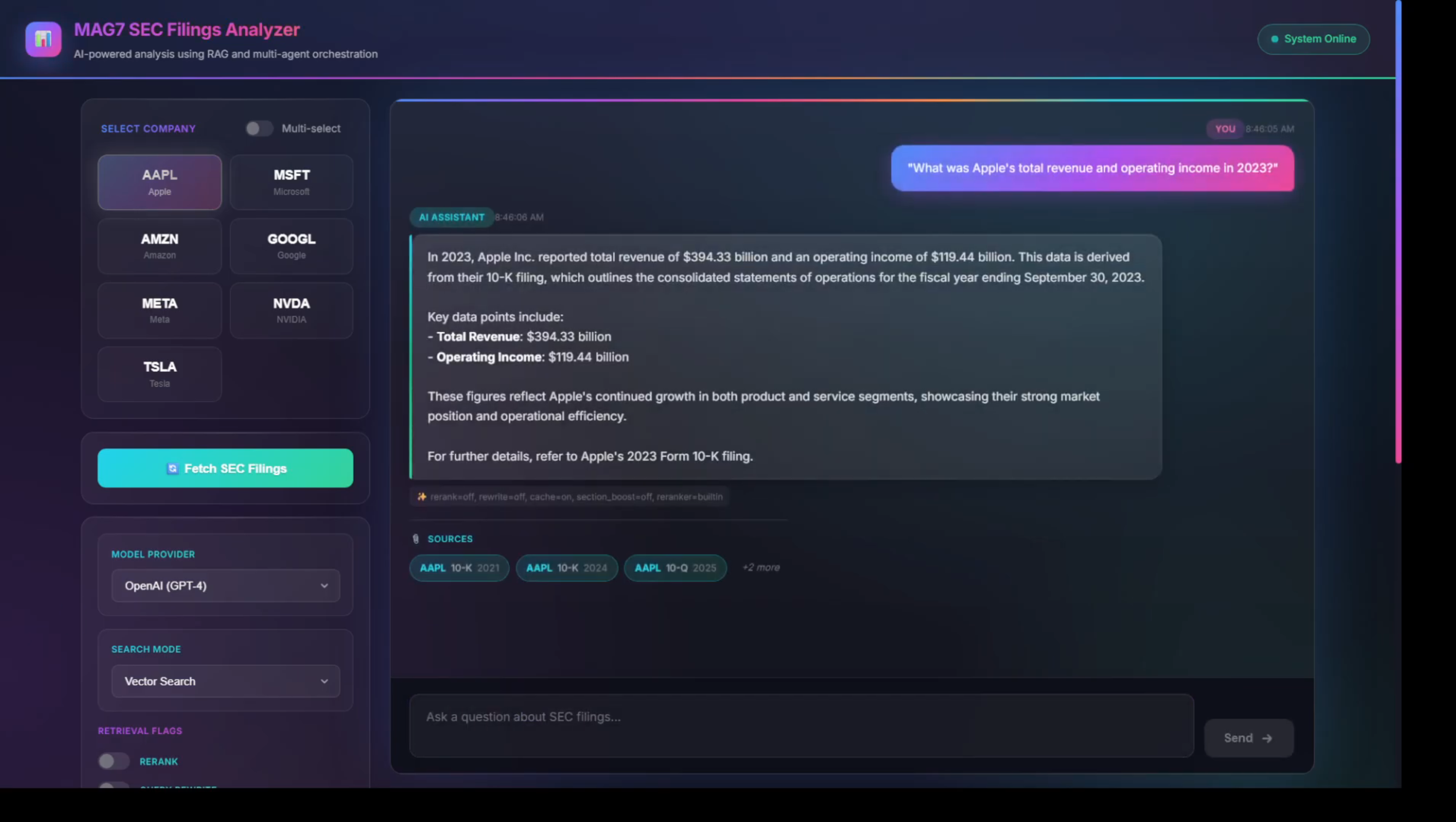 MAG7 SEC Filings Analyzer — Agentic Financial Intelligence Platform preview 4