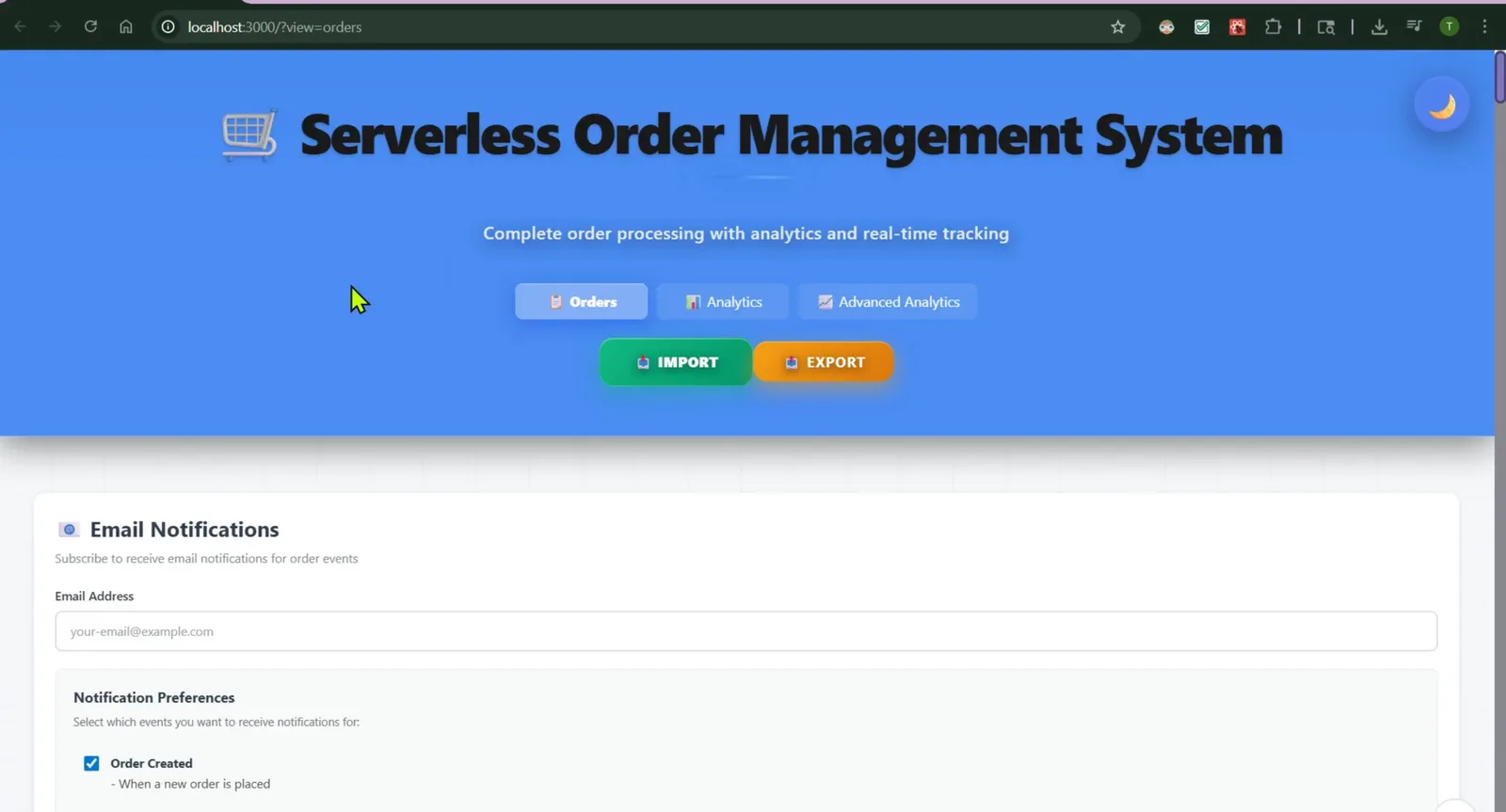 Serverless Order Management System — Event-Driven Cloud Platform preview 1