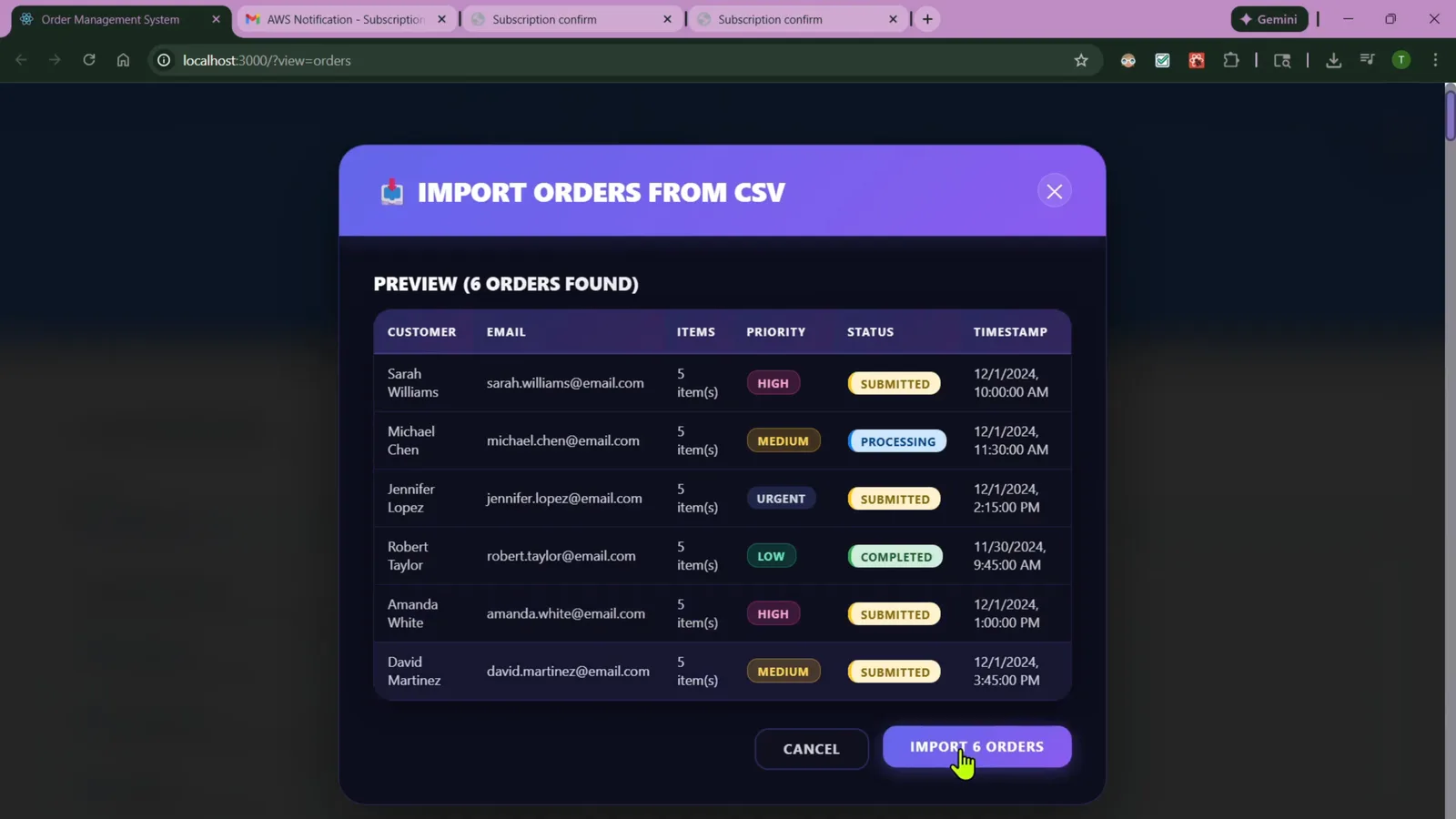 Serverless Order Management System — Event-Driven Cloud Platform preview 2