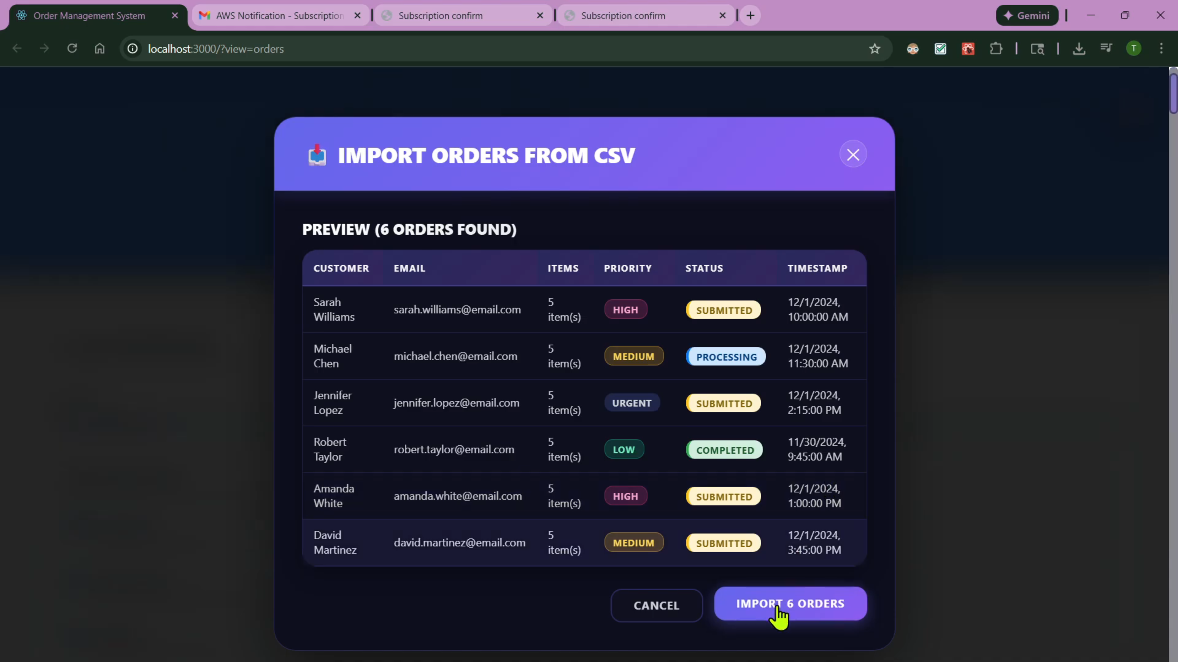 Serverless Order Management System — Event-Driven Cloud Platform preview 2