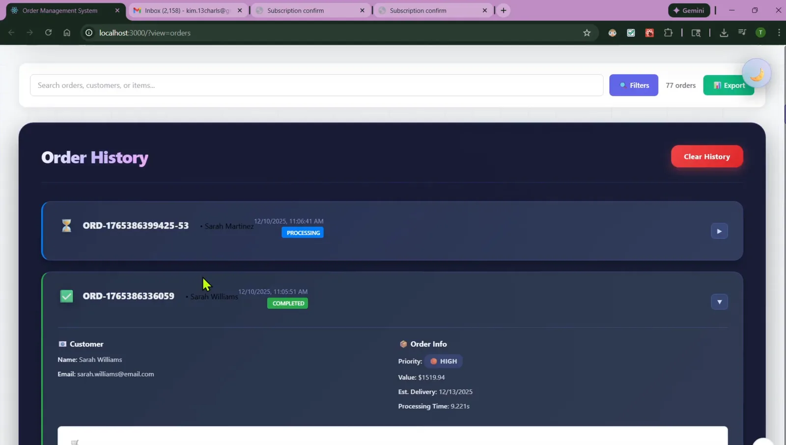 Serverless Order Management System — Event-Driven Cloud Platform preview 3